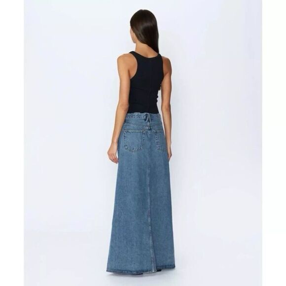 NEW SLVRLAKE Dallas Skirt Maxi Denim Hard Times Size 27 - Picture 4 of 6